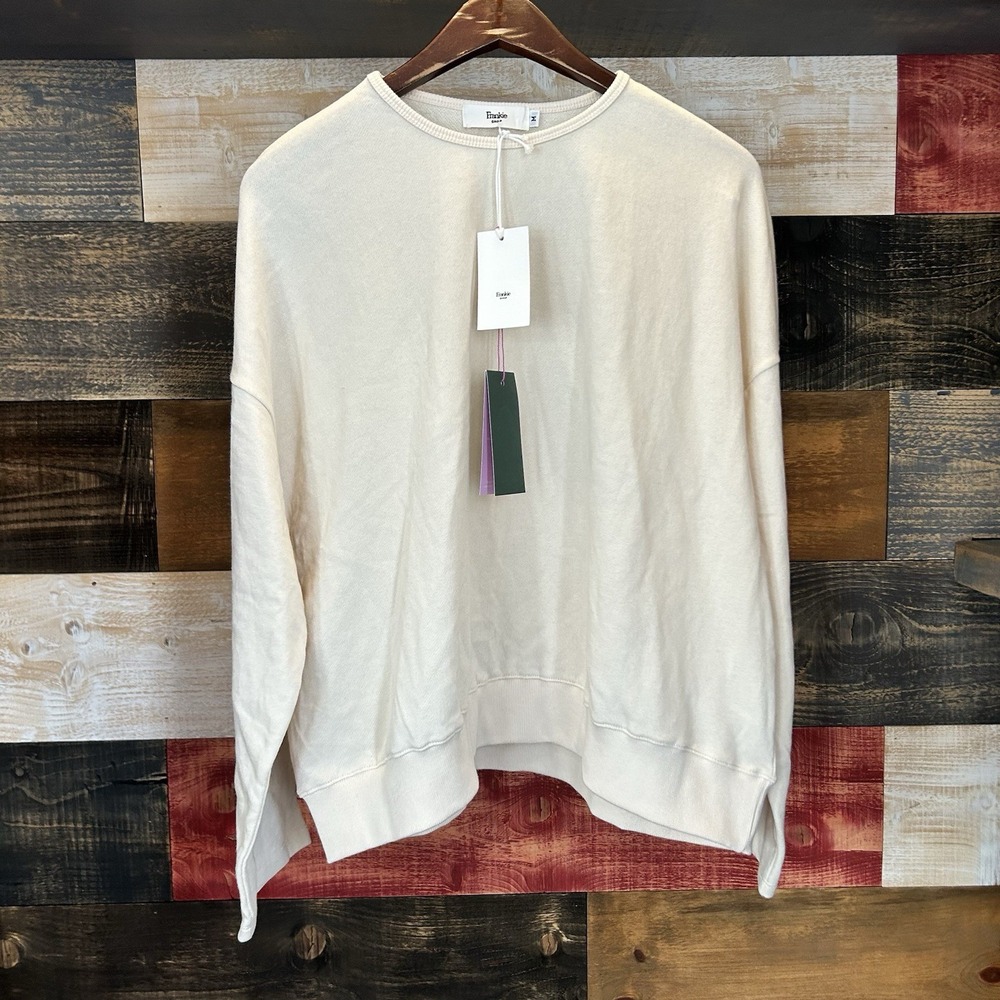 NWT Frankie Shop Jamie Cotton Top Sweatshirt Medium Beige NO SHORTS